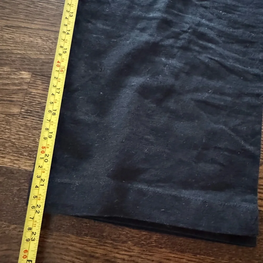H&M Linen Blend High Rise Wide Leg Ankle Length Pants, Black, Size: 4